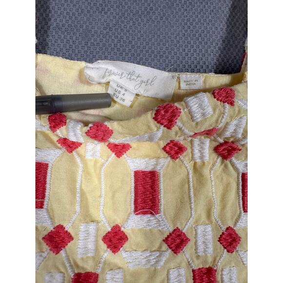 Forever That Girl x Anthropologie Basel Embroidered Tunic Blouse Size 4 - Picture 8 of 8